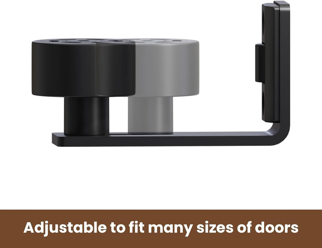 2PCS AONAYIOA Adjustable Roller Sliding Barn Door Bottom Floor Guide, Wall Mounted Barn Floor Guide, with Flush Flat Bottom, Fit All Size(Black)