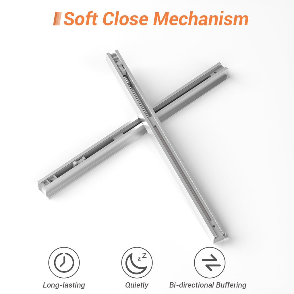 36" Concealed Sliding Barn Door Hardware with Soft Close Mechanism,Hidden Barn Door Hardware Kit,Wall Mount no Floor Track Fits Opening Width 25"-29"(Door not Included)