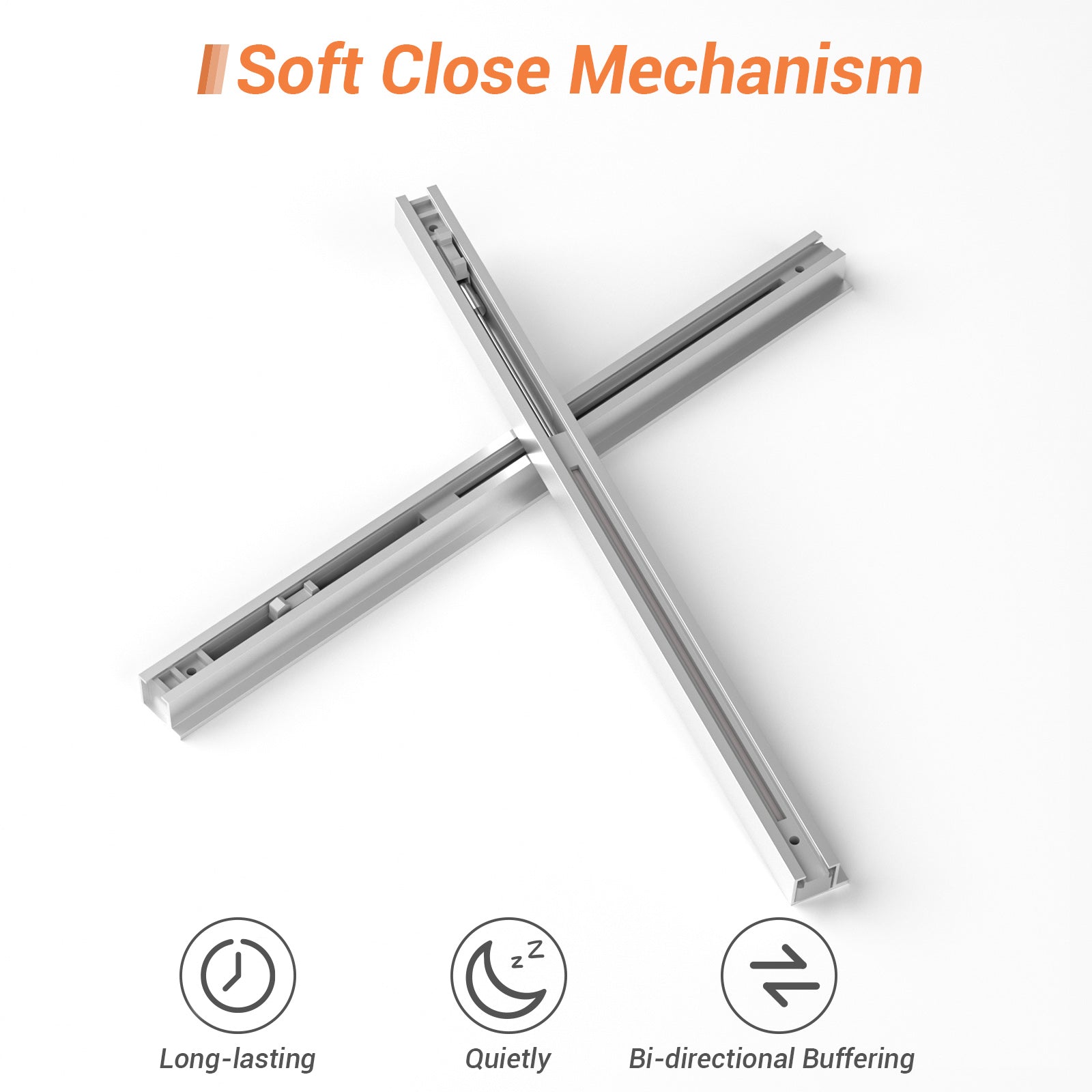 36" Concealed Sliding Barn Door Hardware with Soft Close Mechanism,Hidden Barn Door Hardware Kit,Wall Mount no Floor Track Fits Opening Width 25"-29"(Door not Included)