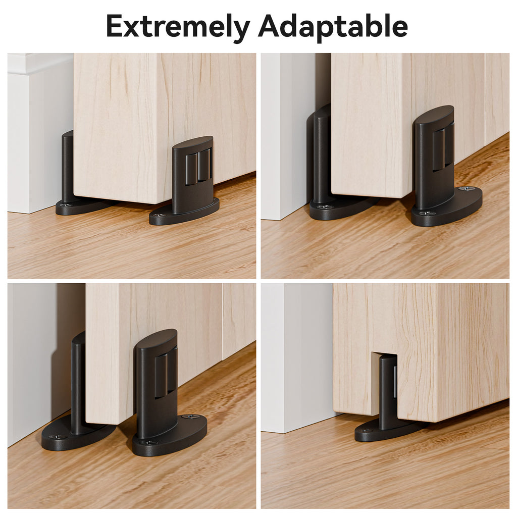 AONAYIOA Sliding Barn Door Bottom Floor Guide, Compact Double-Sided Roller Design, Aluminum Alloy with Smooth Nylon Rollers, Floor Mounted
