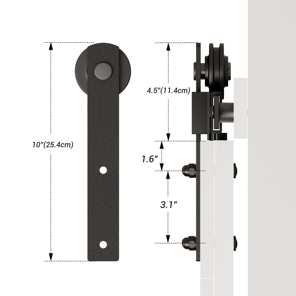 6.6FT/200CM Sliding Barn Door Hardware Kit with Adjustable Floor Guide Heavy and Sturdy Track Suitable For Single Door With Width of 100CM，Smoothly and Quietly,Easy to Install(Door not Included)